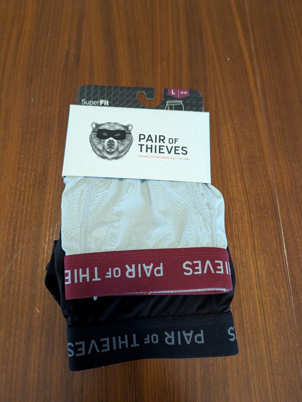 Pair Of Thieves Men's 2-Pack SuperFit Boxer Briefs Black & Light Gray
